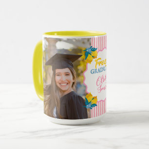 Preppy Pink Lemonade Graduation Custom Photo Class Mug