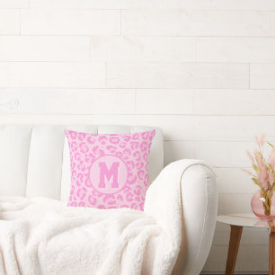 Preppy Pink Leopard Print Cushion