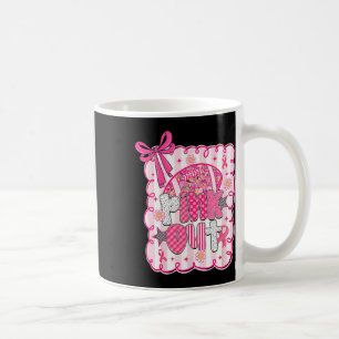 Preppy Pink Out Footll Coquette Pink Bow Breast Ca Coffee Mug