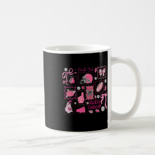 Preppy Pink Out Tackle Breast Cancer Footll Bow Ha Coffee Mug