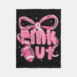 Preppy Pink Out Tackle Footll Breast Cancer Awaren Fleece Blanket