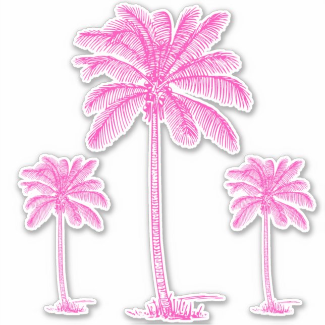 Preppy Pink Palmetto Palm Trees (Front)
