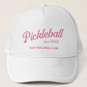 Preppy Pink Pickleball Club Custom Crest Party Trucker Hat