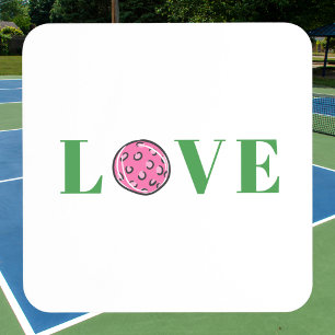Preppy Pink Pickleball Love Beverage Coaster
