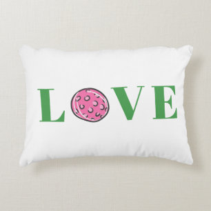 Preppy Pink Pickleball Love Decorative Cushion