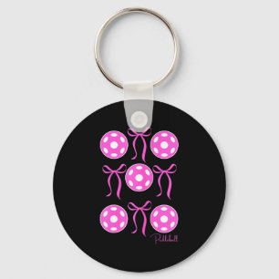 Preppy pink pickleball shirt girls love playing key ring