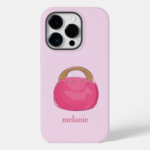 Preppy Pink Purse Personalised Case-Mate iPhone 14 Pro Case