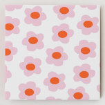 Preppy Pink Red Hippie Flower Pattern Faux Canvas Print<br><div class="desc">Preppy Pink Red Hippie Flower Pattern</div>