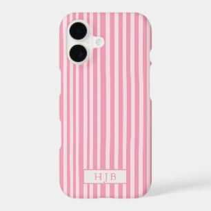Preppy Pink Stripe Monogram Pretty