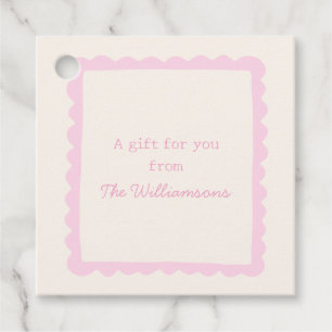 Preppy Pink Whimsical Border Custom Gift From Favour Tags