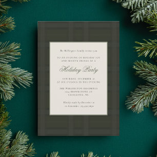 Preppy Plaid Festive Christmas Holiday Party  Invitation