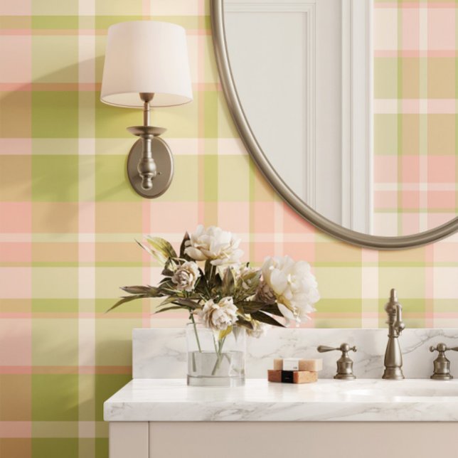 Preppy Plaid In Pink and Green Wallpaper (Creator Uploaded)