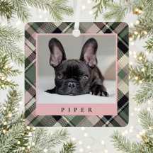 Preppy Plaid Pet Photo Christmas