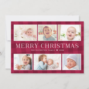 Preppy Plaid Photo Gallery Christmas Card