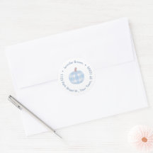 Preppy Plaid Pumpkin Baby Shower Return Address