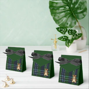 Preppy Plaid Teddy Bear Baby Shower Favour Box