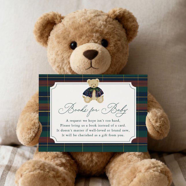 Preppy Plaid Teddy Bear Book Request Enclosure Card (Creator Uploaded)