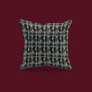 Preppy Plaid Teddy Bear Cushion
