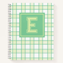 Preppy Plaid Varsity Monogram Green Lime