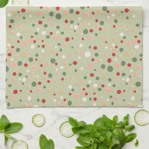 Preppy Polka Dot Christmas Fun Holiday Tea Towel