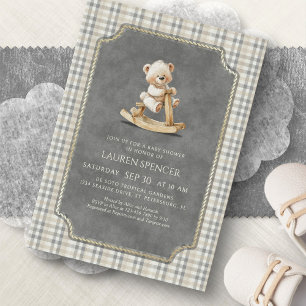Preppy Polo Bear Baby Shower Invitation