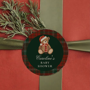 Preppy Polo Bear Baby Shower Sticker