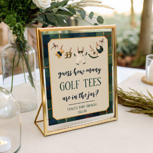 Preppy Polo Teddy Bear Baby Shower Guessing Game Poster