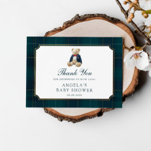 Preppy Polo Teddy Bear Baby Shower Thank You Enclosure Card