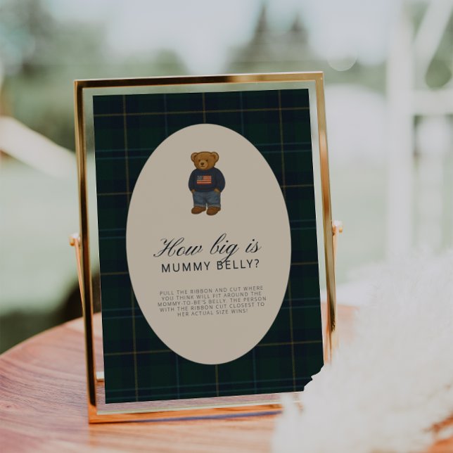 Preppy Polo Teddy Bear How Big Is Mummy Belly Sign (Creator Uploaded)