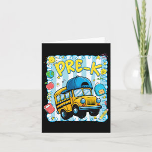 Preppy Pre-k Back To School Funny School Bus For B Card