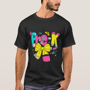 Preppy Pre-k Pencil Bow Back To School Teacher Gir T-Shirt
