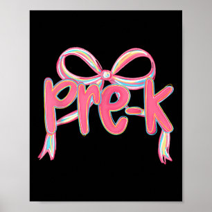 Preppy Preschool Coquette Bow Back To School Teach Poster