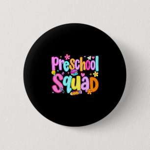 Preppy preschool squad back to school preschool 6 cm round badge