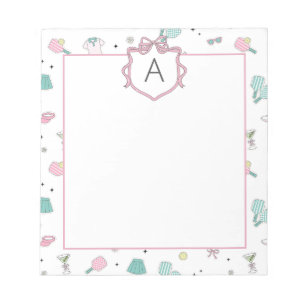 Preppy Prink Pickleball Monogram Notepad