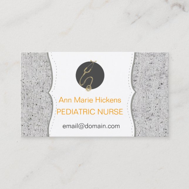 Preppy Promotional Networking Paediatrics Nurse Business Card (Front)