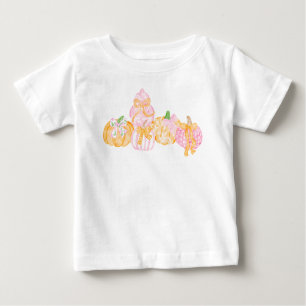 Preppy Pumpkin and Bows Thanksgiving Celebration  Baby T-Shirt