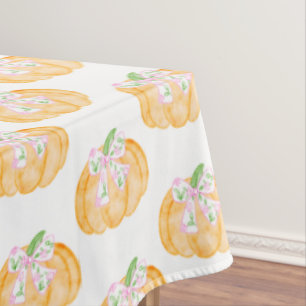  Preppy Pumpkin Bows Thanksgiving  Tablecloth