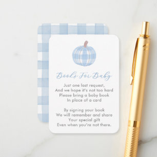 Preppy Pumpkin Build Baby's Library Baby Shower Enclosure Card
