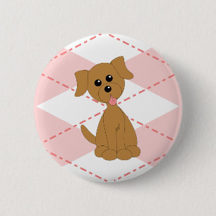 Preppy Puppy 6 Cm Round Badge