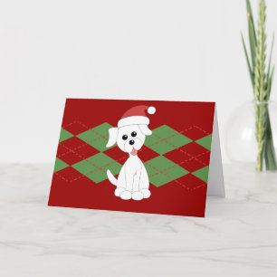 Preppy Puppy Christmas Holiday Card