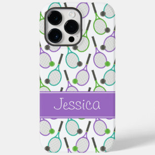 Preppy Purple Green Teal Tennis Personalised Case-Mate iPhone 14 Pro Max Case