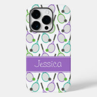 Preppy Purple Green Teal Tennis Personalised