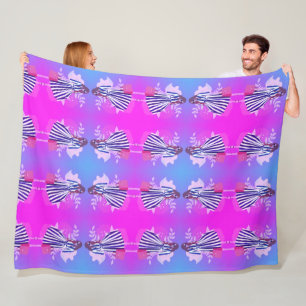 Preppy purple l beutiful women in modern dress  fleece blanket