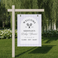 Preppy Purple Tennis Baby Shower Welcome