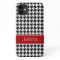 Preppy Red and Black Houndstooth Personalised