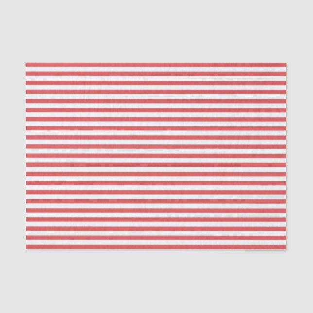 Preppy Red and White Striped Tissue paper (Front)