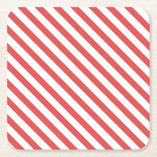 Preppy Red & White Stripes - Coaster
