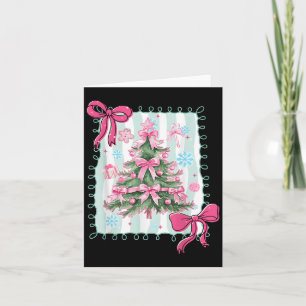Preppy Retro Christmas Tree Merry Xmas Pyjamas Gir Card