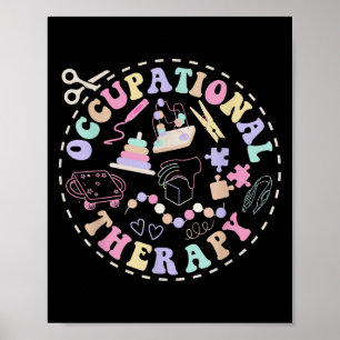 Preppy Retro Occupational Therapy Therast Ot Cota Poster