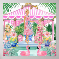 Preppy Retro Palm Beach Pool Party